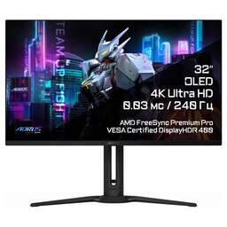 GIGABYTE Монитор 31.5" Aorus FO32U2 черный QD OLED LED 16:9 HDMI M/M матовая HAS Piv 250cd 178гр/178гр 3840x2160 240Hz DP 4K USB 8.53кг