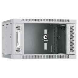 CABEUS Шкаф коммутационный (SH-05F-6U60/45) настенный 6U 600x450мм пер.дв.стекл 60кг серый 390мм 16кг 368мм IP20 сталь