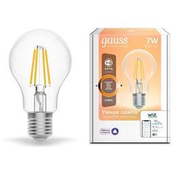 GAUSS Умная лампа IoT Smart Home E27 6.5Вт 806lm Wi-Fi (упак.:1шт) (1200112)