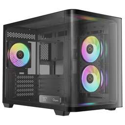 OCYPUS Корпус для ПК Iota-C50-BKD300CD-GL Case Iota C50 BK Curve ARGB Digital mATX /win /black / 3 ARGB fans/ no PSU / Tempered Glass