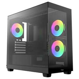 OCYPUS Корпус для ПК Case Gamma C52 BK ARGB mATX / win / black / 3 ARGB fans / no PSU / Tempered Glass