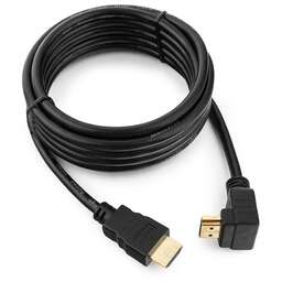 CABLEXPERT Кабель HDMI CC-HDMI490-10, 3.0м, v1.4, 19M/19M, углов. разъем, черный, позол.разъемы, экран, пакет (066037) {80}