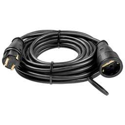 ЗУБР Удлинитель силовой 55017-10 3x2.5кв.мм 1розет. 10м КГ 20A без катушки черный
