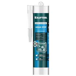 KRAFTOOL Aqua stop, 300 мл, черный, стекольный силиконовый герметик (41256-4)