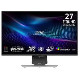 MSI Монитор 27" MPG 274URDFW E16M White (Rapid IPS, 3840x2160/1920x1080, HDMI+HDMI+DP+Type C (98W), 0.5 ms, 178°/178°, 400 cd/m, 1000:1, 160Hz/320Hz)