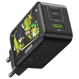 UGREEN Nexode зарядное устройство версия Genshin Impact USB-A+2*USB-C GaN Tech Fast Charger EU 65W- Black