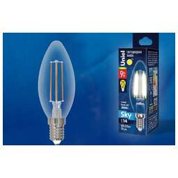 UNIEL (UL-00005160) LED-C35-9W/3000K/E14/CL PLS02WH
