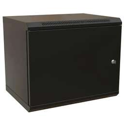 WRLINE Шкаф коммутационный WR-TW-1266-SR-RAL9004 настенный, металлическая передняя дверь, 12U, 600x650x600 мм