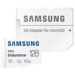 SAMSUNG Карта памяти microSDXC UHS-I U3 PRO Endurance 128 ГБ, 100 МБ/с, Class 10, MB-MJ128KA, 1 шт., переходник SD