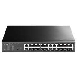 CUDY Коммутатор 24-Port Gigabit Metal Switch 24-Port Gigabit Switch, 24 Gigabit RJ45 Ports, IGMP Snooping, Loop Detection/Prevention, 802.1p/DSCP QoS, Switch/VLAN/Extend working mode DIP switch, Rack-mountable Steel Case, Power Saving, Plug & Play, Rack-Mount kits included