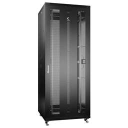 CABEUS Шкаф серверный (ND-05C-42U80/100-BK) напольный 42U 800x1000мм пер.дв.перфор. задн.дв.перфор. 800кг RAL 7035 900мм 132кг 220град. 2055мм IP20 сталь