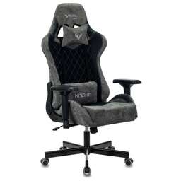 ZOMBIE Кресло игровое VIKING 7 KNIGHT Fabric черный ткань/эко.кожа с подголов. крестов. металл