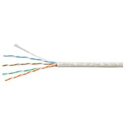 CABEUS Кабель информационный UTP-4P-CAT.5E-SOLID-LSLTX-GY кат.5E U/UTP 4 пары PVC внутренний 305м серый