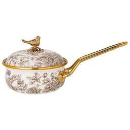 AGNESS КОВШ ЭМАЛИРОВАННЫЙ, СЕРИЯ ROYAL GARDEN 14СМ / 0,9Л D=14 СМ ДЛИНА=31СМ ПОДХОДИТ ДЛЯ ИНДУКЦИОН 950-080