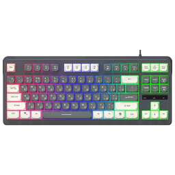 OKLICK Клавиатура Оклик 711G серый/белый USB Multimedia for gamer LED (1790385) кабель 1.5м
