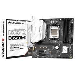 MAXSUN Материнская плата MS-Terminator B650M WIFI6 B650, AM5, 4*DDR5, 1*PCIEx16, 1*PCIEx4, 1*PCIEx1, 2*M.2, 2*TypeC, 6*USB3.2Gen1, 6*USB2.0, 4*SATA3.0, 2.5G, DP, HDMI, M-ATX, RTL