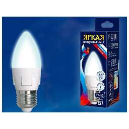 UNIEL (UL-00002412) LED-C37 7W/NW/E27 свеча Белый свет