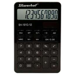 SILWERHOF Калькулятор настольный SH-1810-12 черный 12-разр.