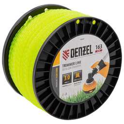 DENZEL Леска для триммера витой квадрат, 3,0мм х 163м, на DIN катушке FLEX CORD 96802