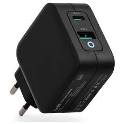 TOPON Блок питания TOP-GaN-65WB автоматический 65W 5V-20V 3.25A 2xUSB от бытовой электросети LED индикатор