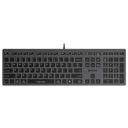 A4TECH Клавиатура FX60 серый USB slim LED (FX60 GREY / WHITE) кабель 1.5м