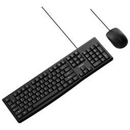 UGREEN Комплект проводная клавиатура и проводная мышка MK003 (15217) Keyboard and mouse set с кабелем USB. Цвет: черный