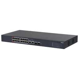 DAHUA Коммутатор DH-CS4218-16ET-135 (L2) 16x100Мбит/с 2xКомбо(1000BASE-T/SFP) 16PoE 135W управляемый