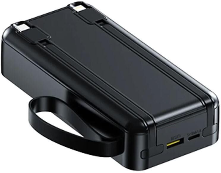 Повербанк AKSBERRY (6900290870014) E201 Lines PD22.5W with cabels 20000 mAh (черный)
