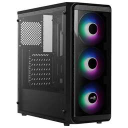 AEROCOOL Корпус MidiTower SI-5200 FROST black (ATX, без БП, FRGB, 2xUSB2.0+USB3.2) (4718009159303)