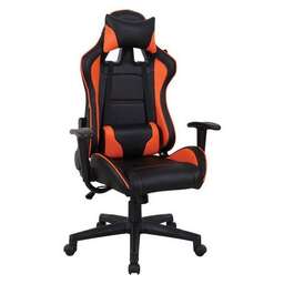 BRABIX Кресло игровое GT Racer GM-100, на колесиках, эко.кожа, 1шт. в комплекте черный/оранжевый [531925]