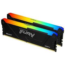 KINGSTON Память DDR4 2x32GB 3600MHz KF436C18BB2AK2/64 Fury Beast Black RGB RTL Gaming PC4-28800 CL18 DIMM 288-pin 1.35В dual rank с радиатором Ret