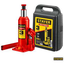 STAYER Домкрат гидравлический 43160-3-K_z01 бутылочный, 3т