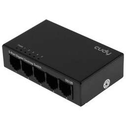 CUDY Коммутатор неуправляемый GS105,5 портов RJ45 10/100/1000 Мбит/с, металлический корпус