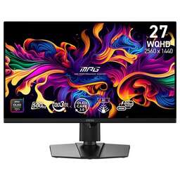 MSI Монитор 26.5" MPG 271QR QD-OLED X50 QD-OLED, 2560x1440, 500Hz, 0,03ms, 300сd/m, 1500000:1, HDR10 | 2xHDMI(2.1), DP(2.1a), Type-C(PD-98W), 2xUSB3.2 | HAS, Pivot, Swivel, InPSU, Vesa 100, Black