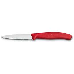 VICTORINOX Нож кухонный Swiss Classic, для овощей, 80мм, заточка серрейтор, стальной, красный [6.7631]