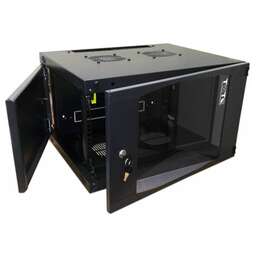 LANMASTER Шкаф коммутационный Next TWT-CBWNG-6U-6X4-BK настенный, стеклянная передняя дверь, 6U, 550x329x450 мм