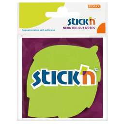 STICK`N Блок самоклеящийся бумажный 21180 70x70мм 50лист. 70г/м2 неон зеленый вырубной "листок" европодвес