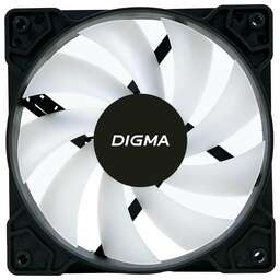 DIGMA Вентилятор DFAN-FRGB1 120мм, 3-pin, от БП:4-pin (Molex), 1200об/мин, 23 дБ, RGB, черный, Ret