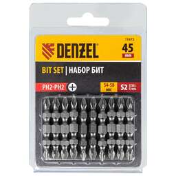 DENZEL Набор бит двухстор., PH2-PH2х45 мм, сталь S2, 10шт. 11673