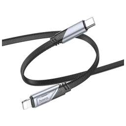 HOCO Кабель U119 Machine PD iP USB Type-C (m)-Lightning (m) 1.2м черный коробка плоский