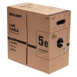 REXANT Кабель информационный 01-0146-R кат.5E F/UTP 4 пары 24AWG PE внешний 305м черный