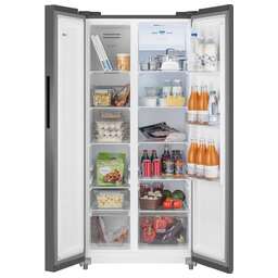 WEISSGAUFF Холодильник WSBS 500 Inverter NoFrost Dark Grey 2-хкамерн. серый стекло инвертер