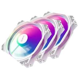 ALSEYE Вентилятор M120-PWA Kit 3шт, 120мм, 4-pin, 1700об/мин, 19.4 - 33.8 дБ, RGB, белый, Ret