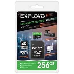 EXPLOYD MicroSDXC 256GB Class 10 (U3) V30 Vision + адаптер SD 95 MB/s [EX256GCSDXC10-U3-V30]