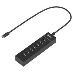 BURO Разветвитель USB-C BPH-C-P107 7порт. черный (BU-USBC-HUB-7U2)