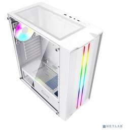 Powercase CMIEW-F4S Корпус Mistral Evo White, Tempered Glass, 1x 120mm PWM ARGB fan + Strip 3x non LED fan, белый, ATX (CMIEW-F4S)