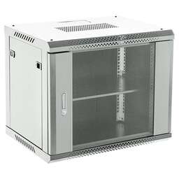 REXANT Шкаф коммутационный (04-0664-111) настенный 6U 600x450мм пер.дв.стекл металл 2 бок.пан. направл.под винты 60кг серый 11.55кг 230град. 368мм IP20 сталь