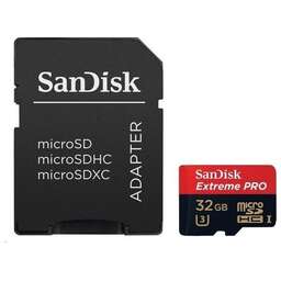 SANDISK 32GB MicroSDHC Extreme Pro Class10 V30 UHS-I U3 100MB/s + SD адаптер (SDSQXCG-032G-GN6MA)