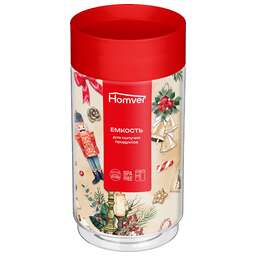 HOMVER Емкость для сыпучих продуктов 1л (красный) 223138106/03