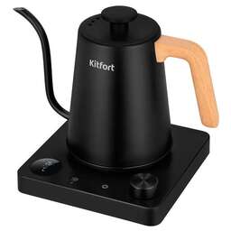 KITFORT КТ-6726 1л. 1200Вт черный/дерево корпус: нерж.сталь/пластик